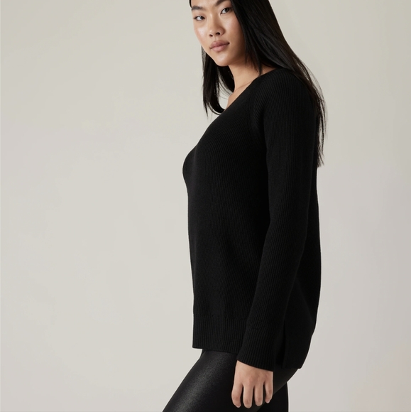 Athleta Hanover wool blend Sweater black XS - Picture 3 of 8